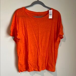 LOFT Orange Short Sleeve Relaxed T-Shirt